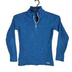 Womens Under Armour Blue 1/4 Zip Performance Fleece Pullover Polyester Size S